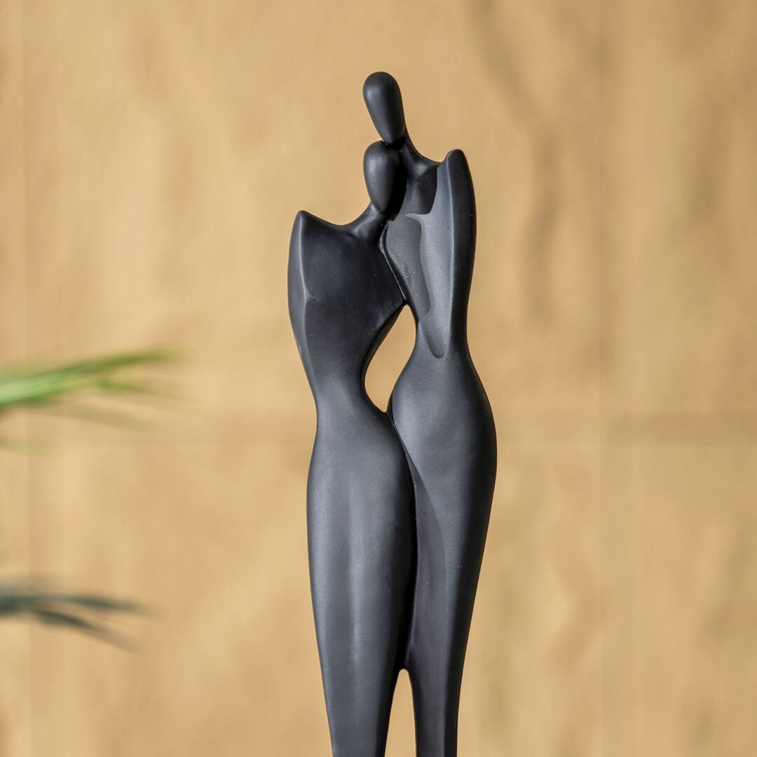 Verdant Polyresin Abstract Couple black figurine 8.4x7x39cm - Image 4