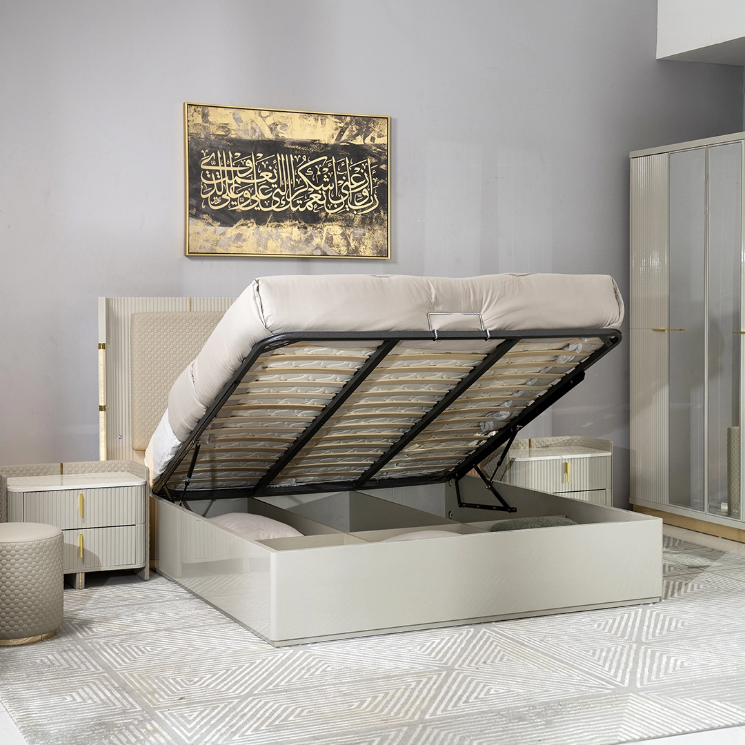 Foresta 6-pcs King Bedroom Set With Hydraulic Storage-180*200cm - Image 8