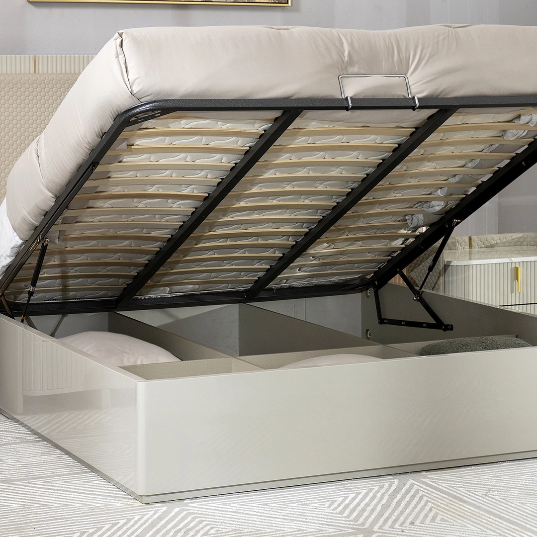 Foresta 6-pcs King Bedroom Set With Hydraulic Storage-180*200cm - Image 11