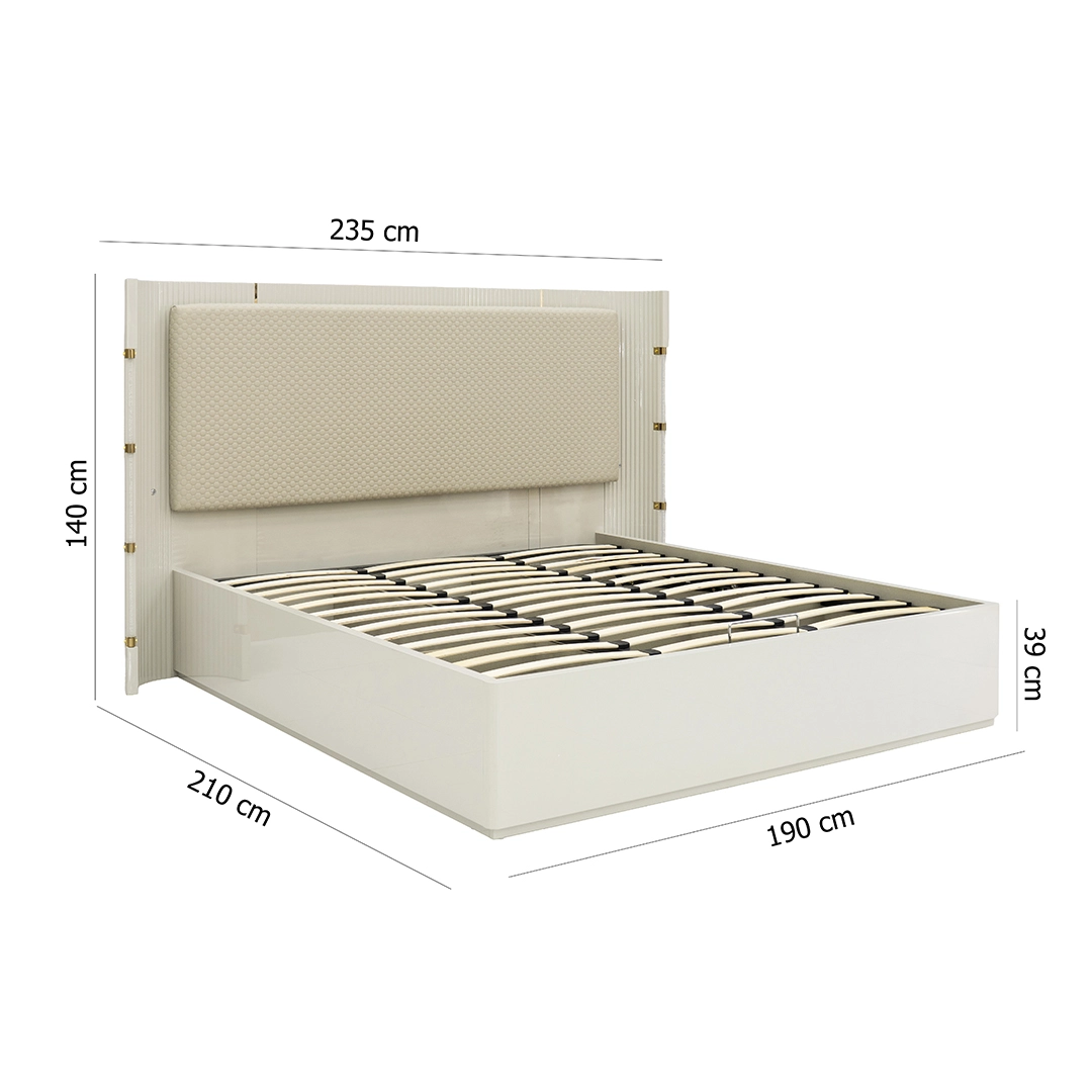 Foresta 6-pcs King Bedroom Set With Hydraulic Storage-180*200cm - Image 2