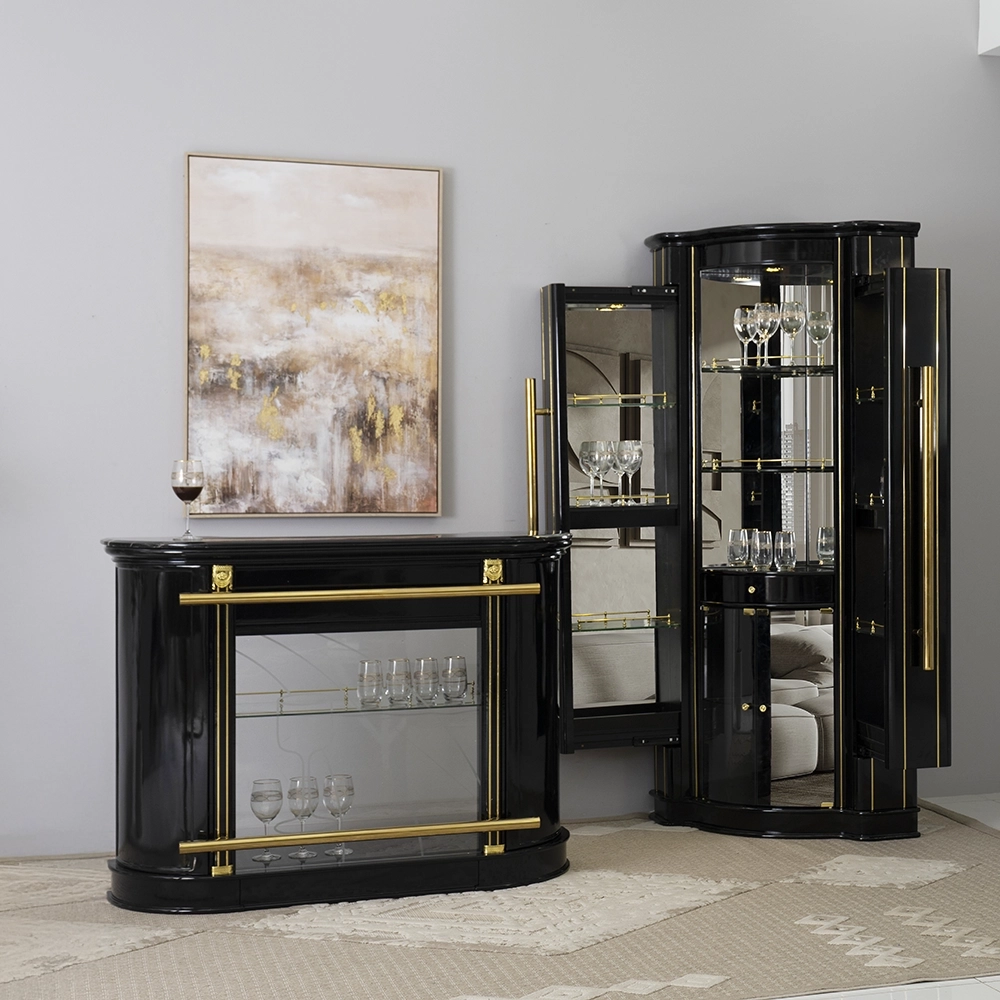 816/T02 Bar Cabinet With Countertop-Black