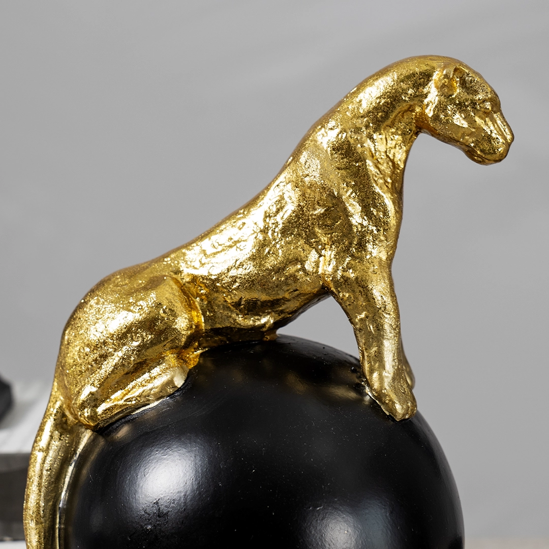 Blake resin sitting leopard 16.5×13.8×22.5 cm - Image 4