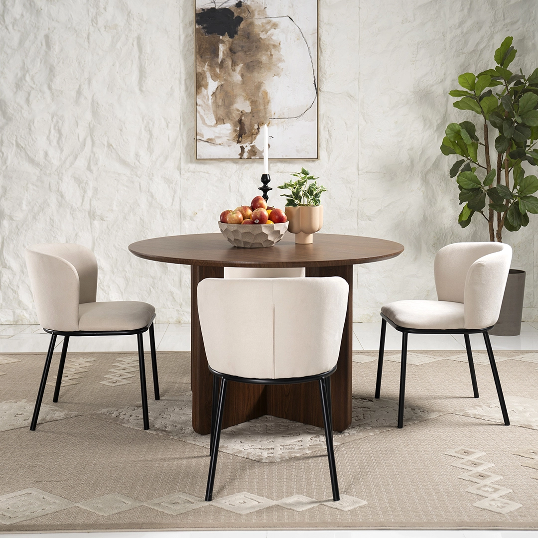 Beta 4-Seater Round Dining Set - Image 4