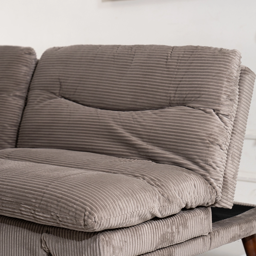Dusk 3-Seater Sofa Bed-Light Brown - Image 6