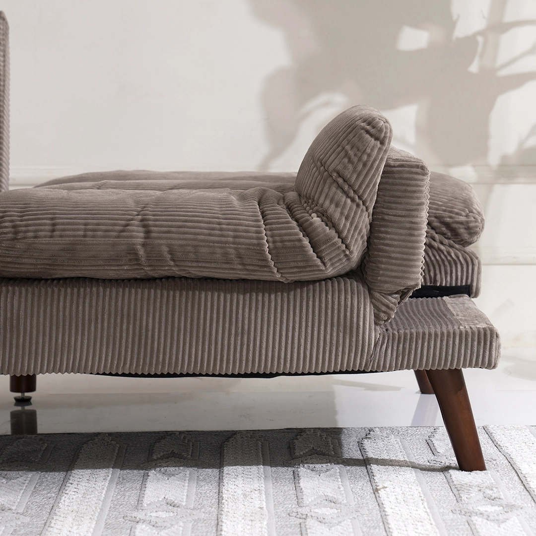 Dusk 3-Seater Sofa Bed-Light Brown - Image 7