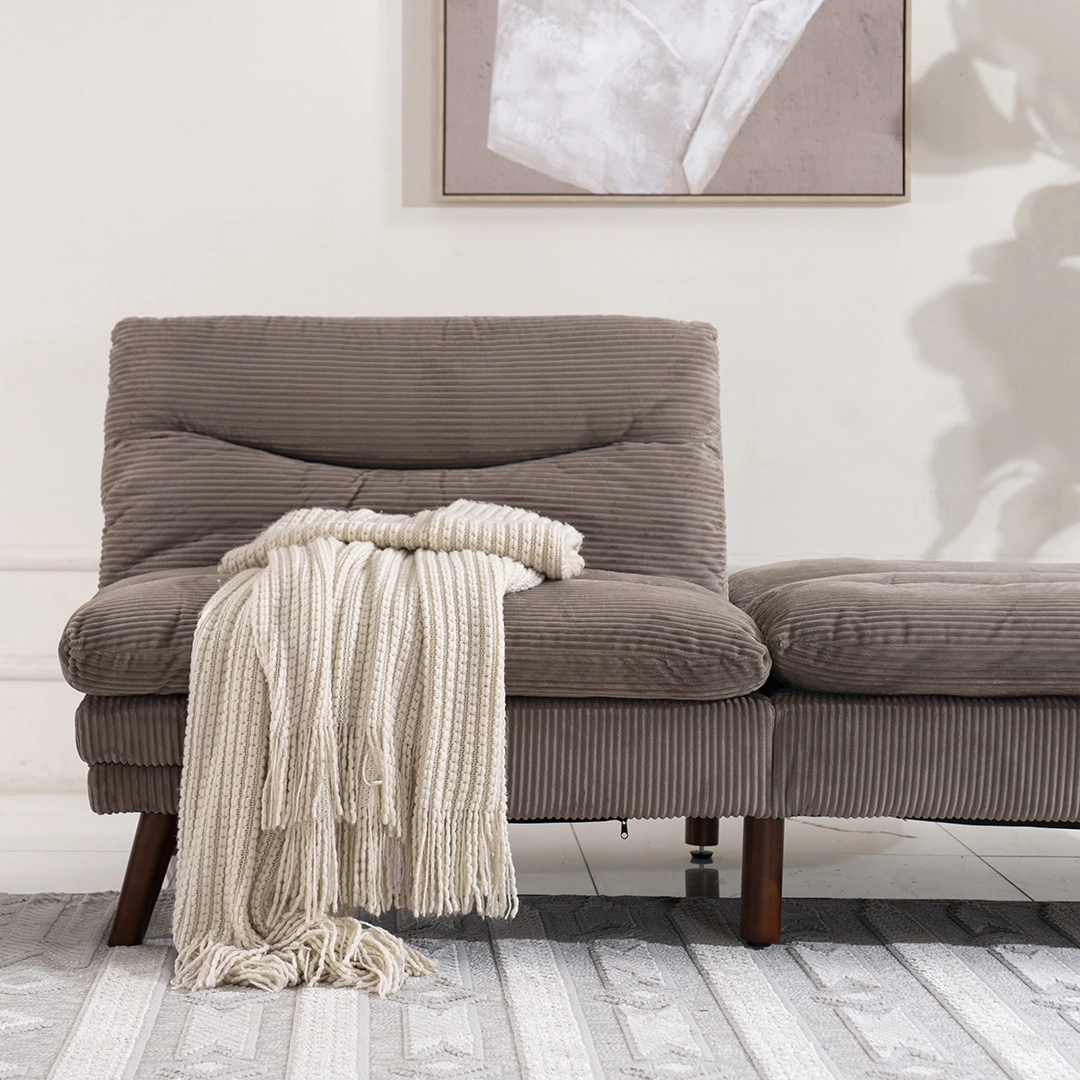 Dusk 3-Seater Sofa Bed-Light Brown - Image 8