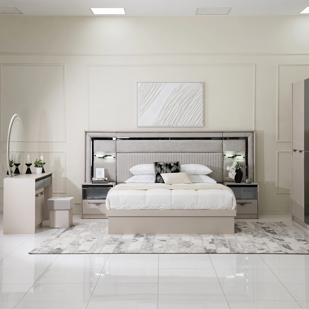 Frank 6-pcs King Bedroom Set With Hydraulic Storage-180*200cm - Image 7