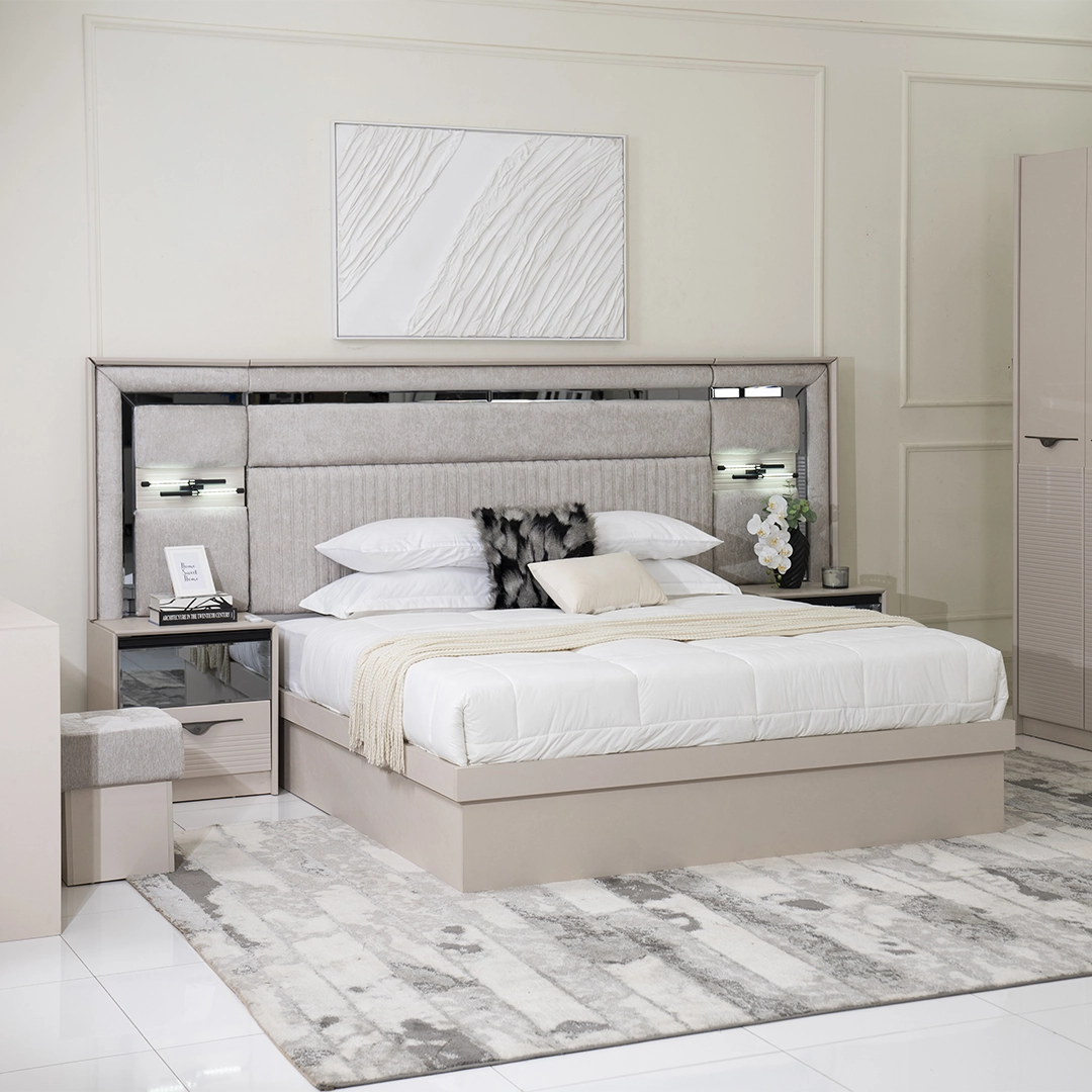 Frank 6-pcs King Bedroom Set With Hydraulic Storage-180*200cm - Image 8