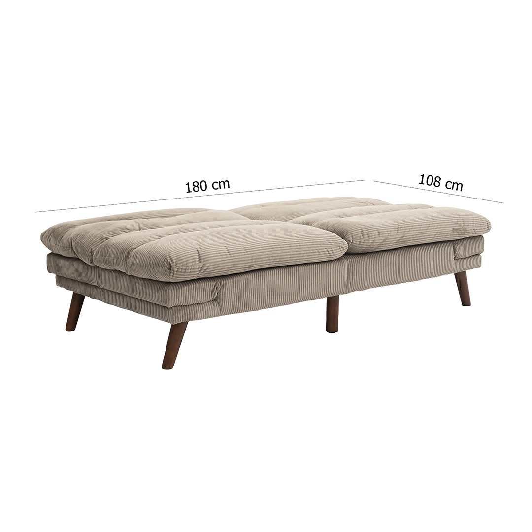 Dusk 3-Seater Sofa Bed-Light Brown - Image 3