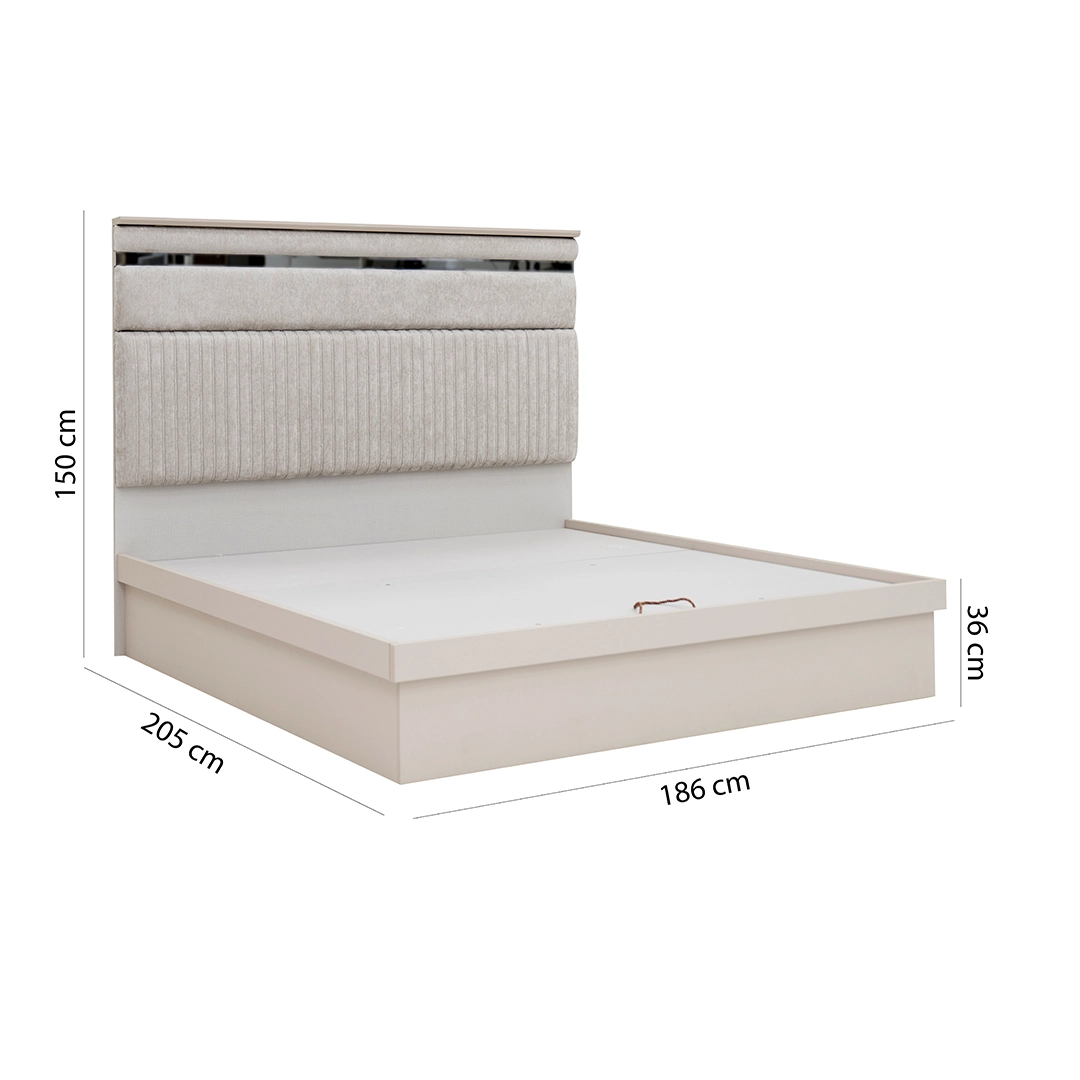 Frank 6-pcs King Bedroom Set With Hydraulic Storage-180*200cm - Image 2