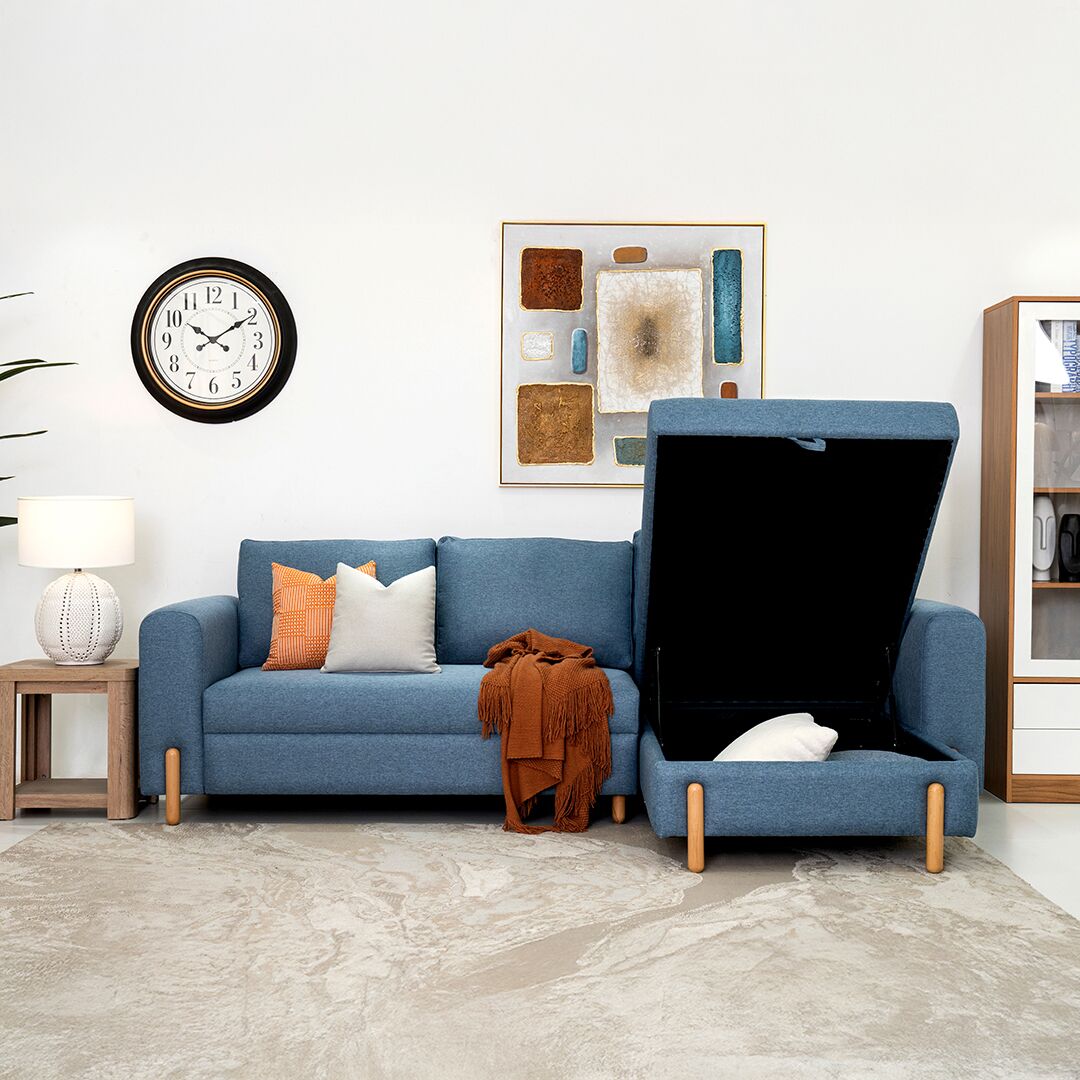 Adam 3-Seater Corner Sofa With Storage - Image 11