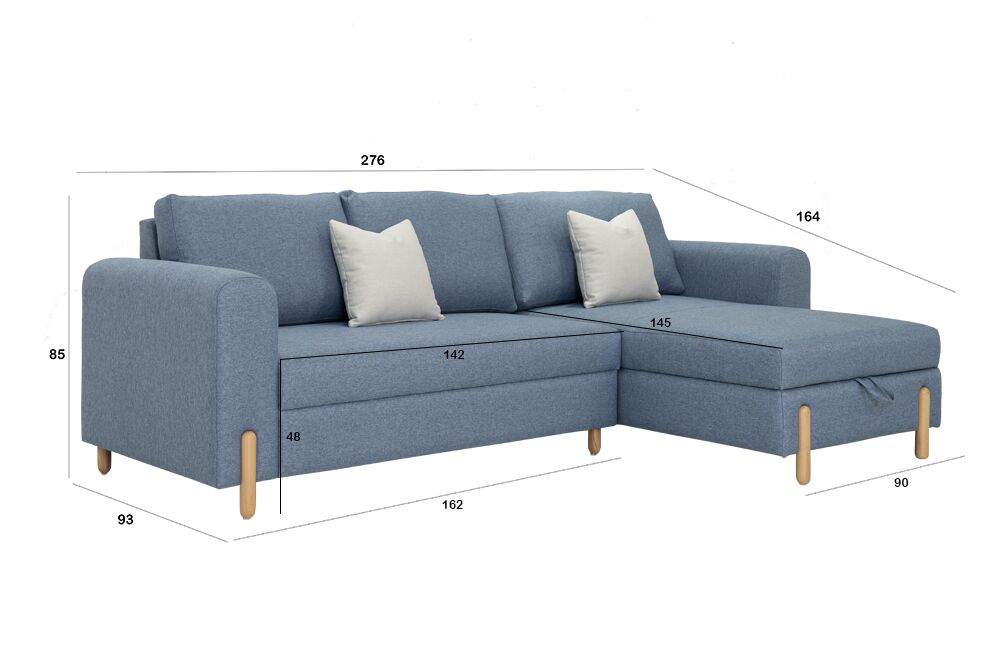 Adam 3-Seater Corner Sofa With Storage - Image 2