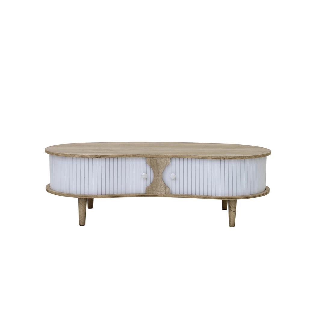 Curve Coffee Table- Oak and White - Image 3