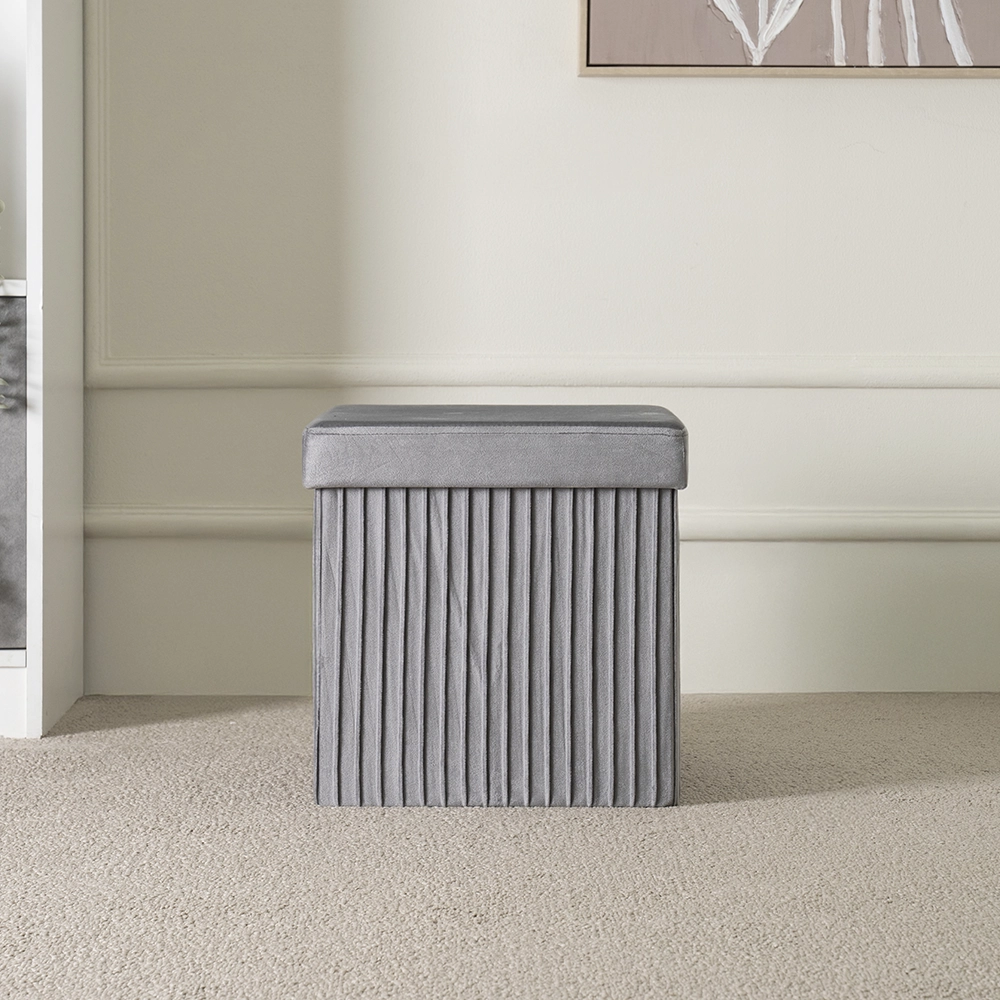 Reznov Foldable Ottoman with Storage-Grey - Image 4