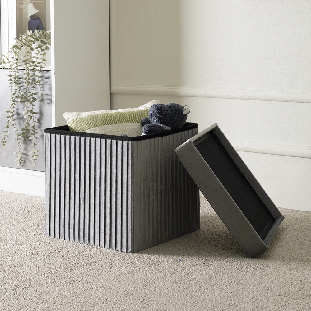 Reznov Foldable Ottoman with Storage-Grey - Image 6