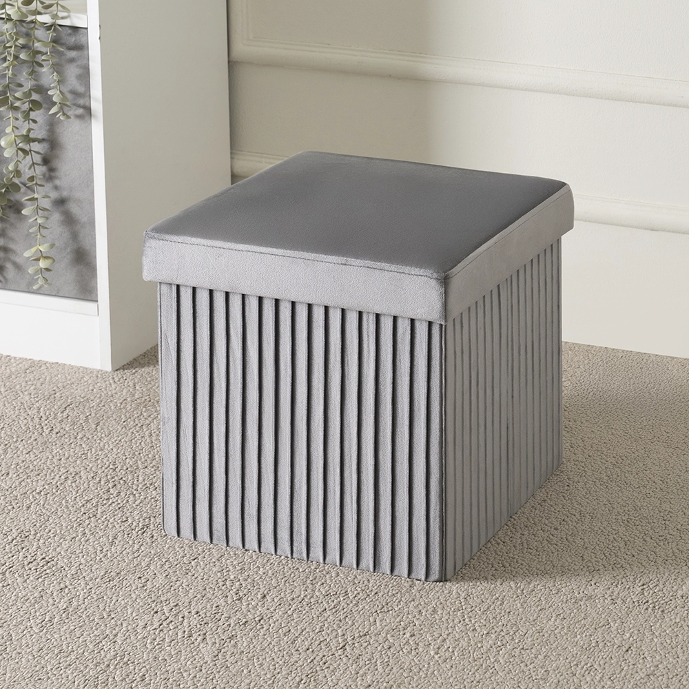 Reznov Foldable Ottoman with Storage-Grey - Image 5