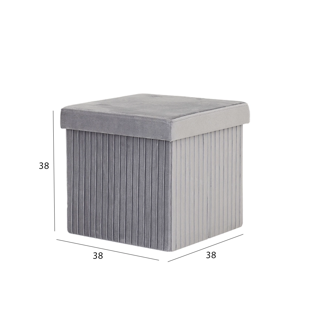 Reznov Foldable Ottoman with Storage-Grey - Image 2