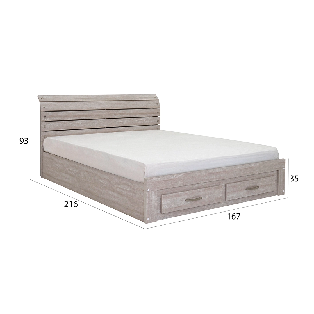 Como Queen Bed With Drawers 160*200 CM-Grey - Image 2