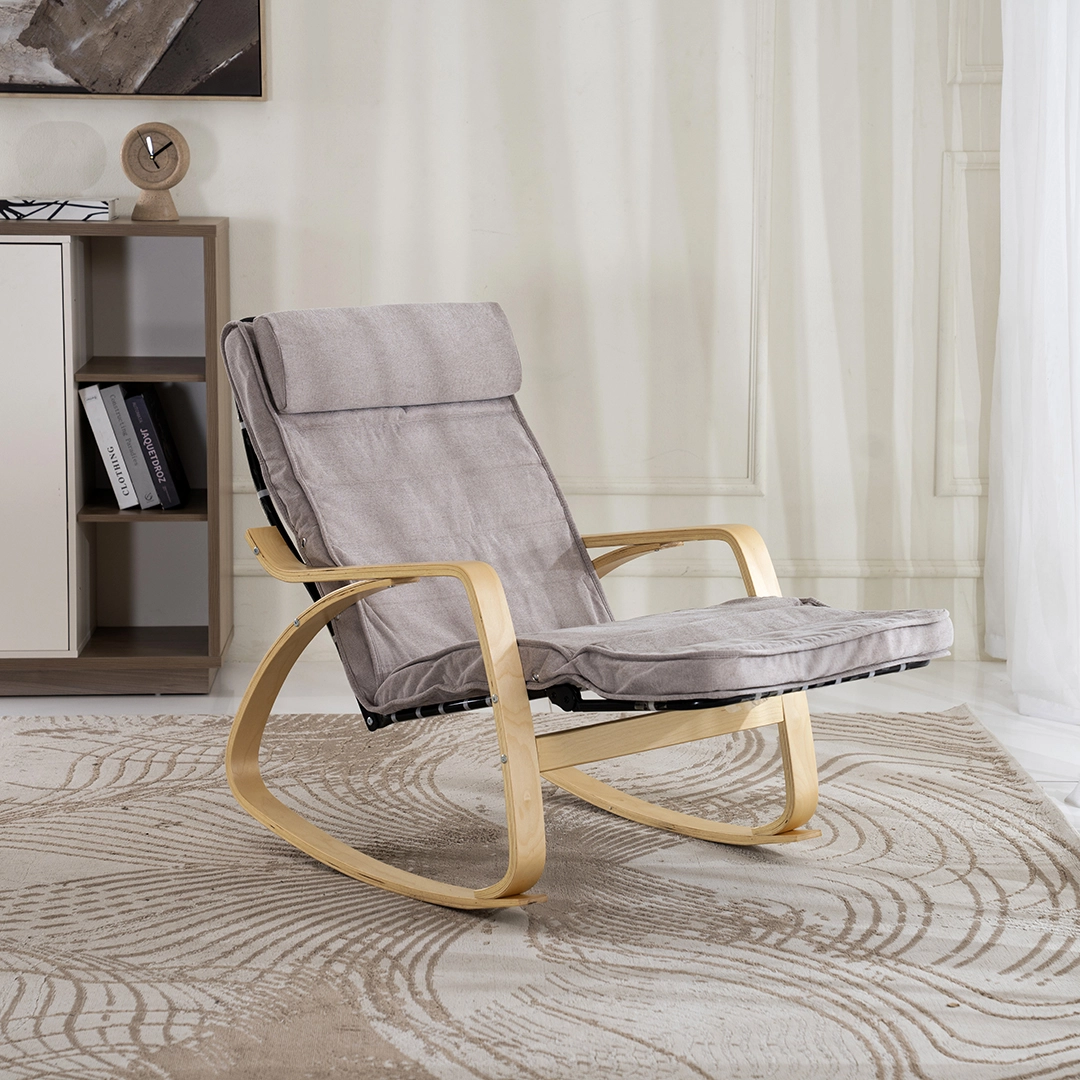 Kangbo Rocking Chair-Light Brown - Image 6