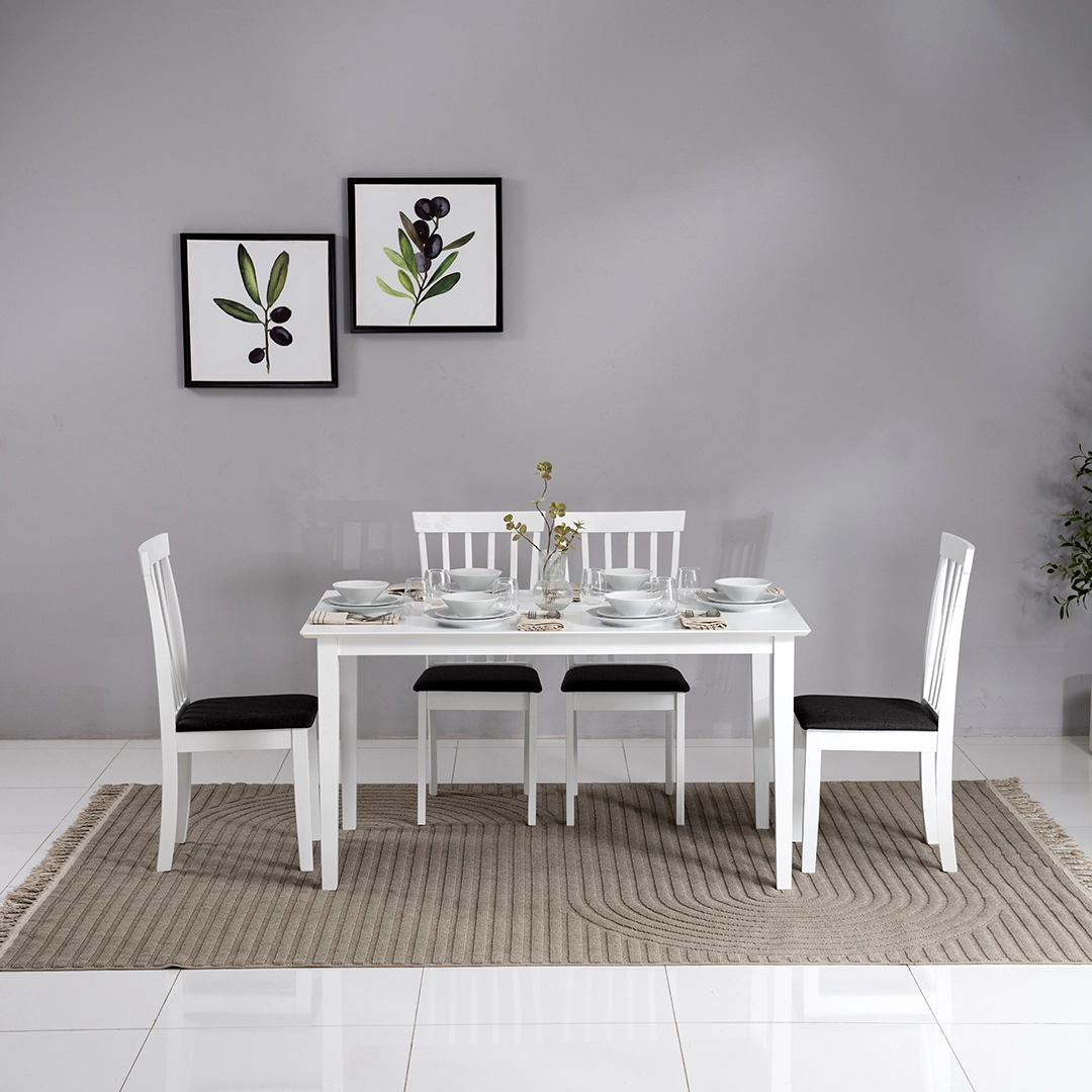 Broadway 6-Seater Dining Set-White - Image 5
