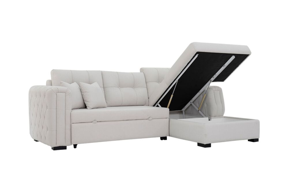 Cover 3-Seater Sofa Bed With Storage - Image 5