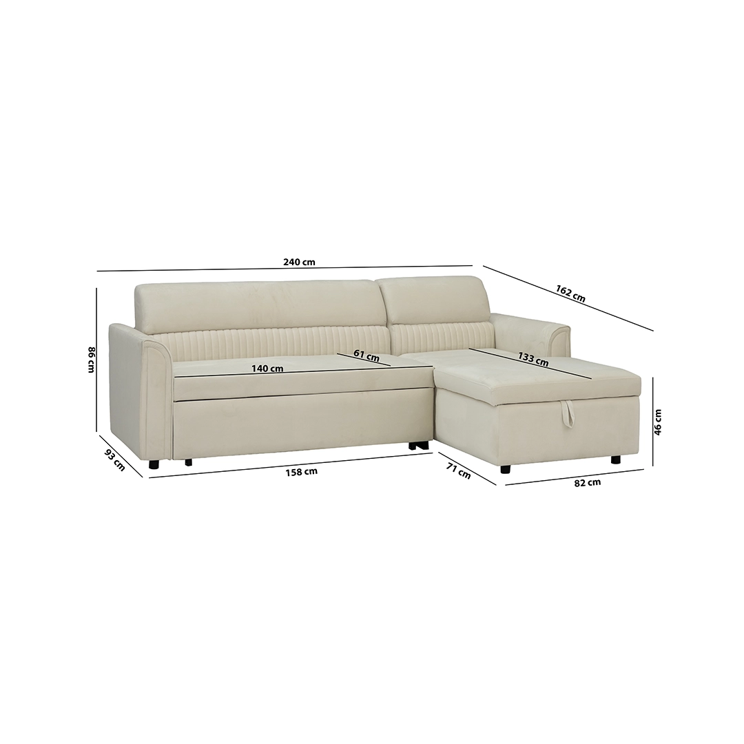Amaze 3-Seater Corner Sofa Bed With Storage - Image 3