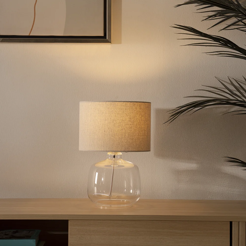 Tria glass table lamp clear 24x24x32.5cm