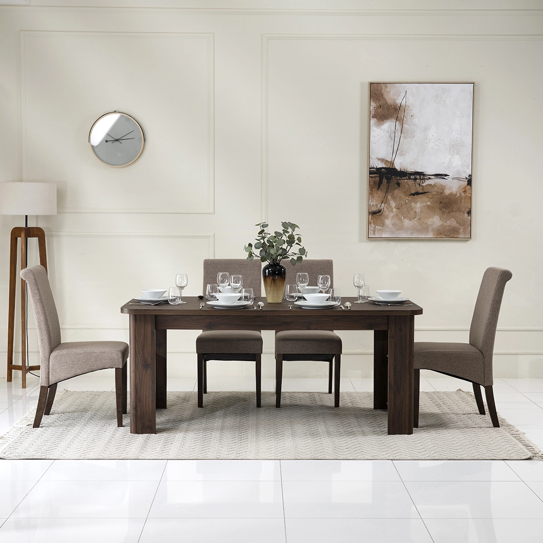 Valencia 6 Seater Dining Set-Walnut - Image 9