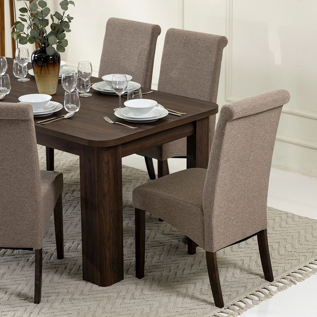 Valencia 6 Seater Dining Set-Walnut - Image 8