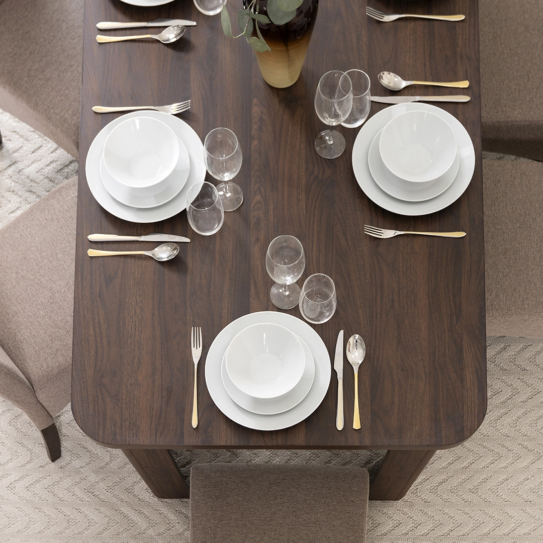 Valencia 6 Seater Dining Set-Walnut - Image 5