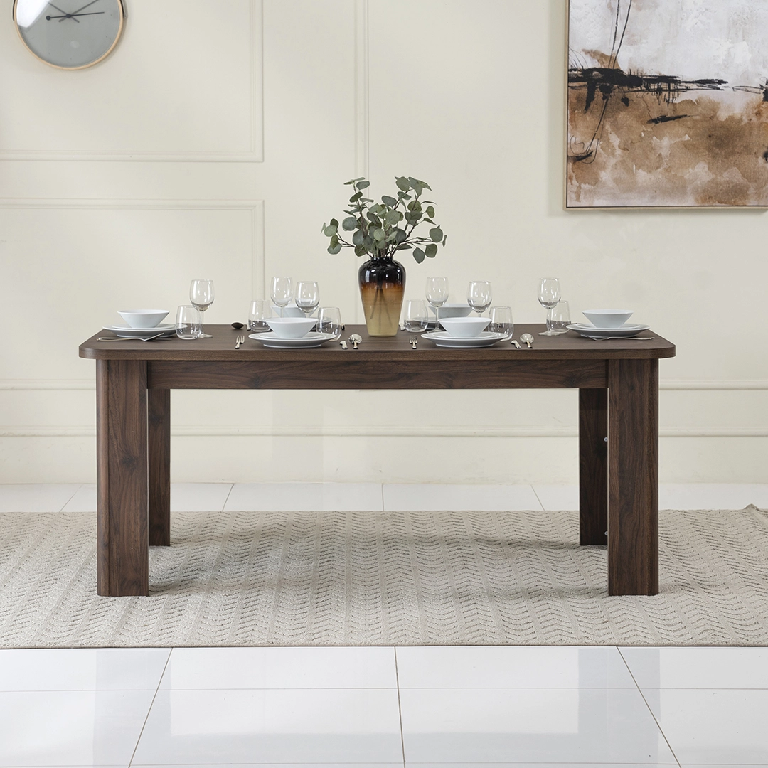 Valencia 6 Seater Dining Set-Walnut - Image 6