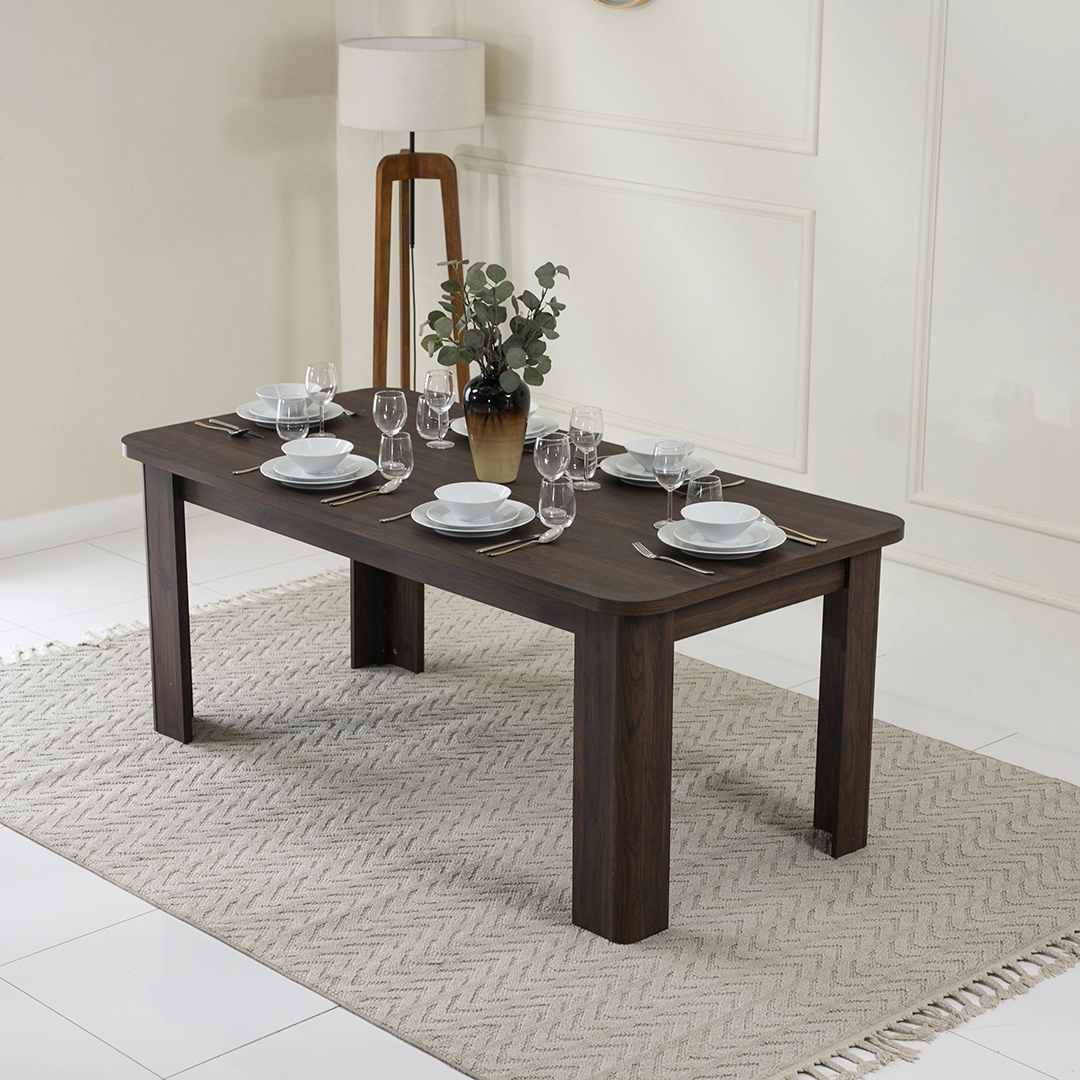 Valencia 6 Seater Dining Set-Walnut - Image 7