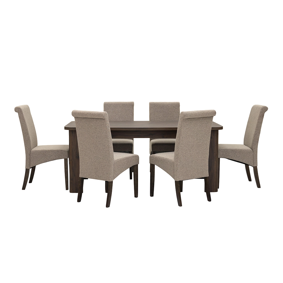 Valencia 6 Seater Dining Set-Walnut - Image 4