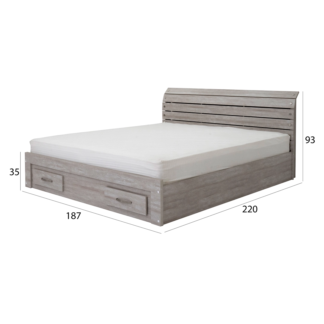 Como King Bed With Drawers 180*200 cm-Grey - Image 2