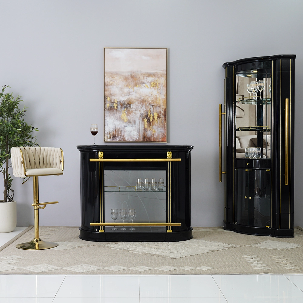 816/T02 Bar Cabinet With Countertop-Black - Image 9