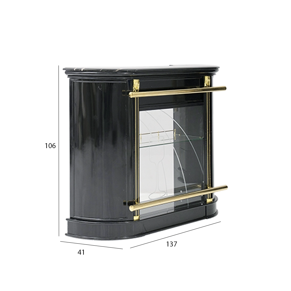 816/T02 Bar Cabinet With Countertop-Black - Image 3