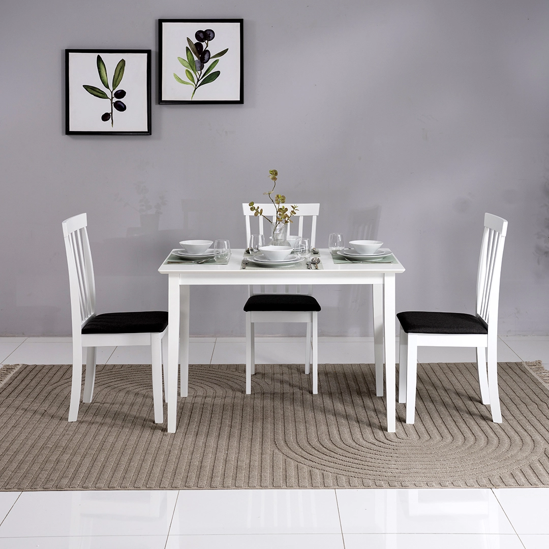 Broadway 4-Seater Dining Set-White - Image 8