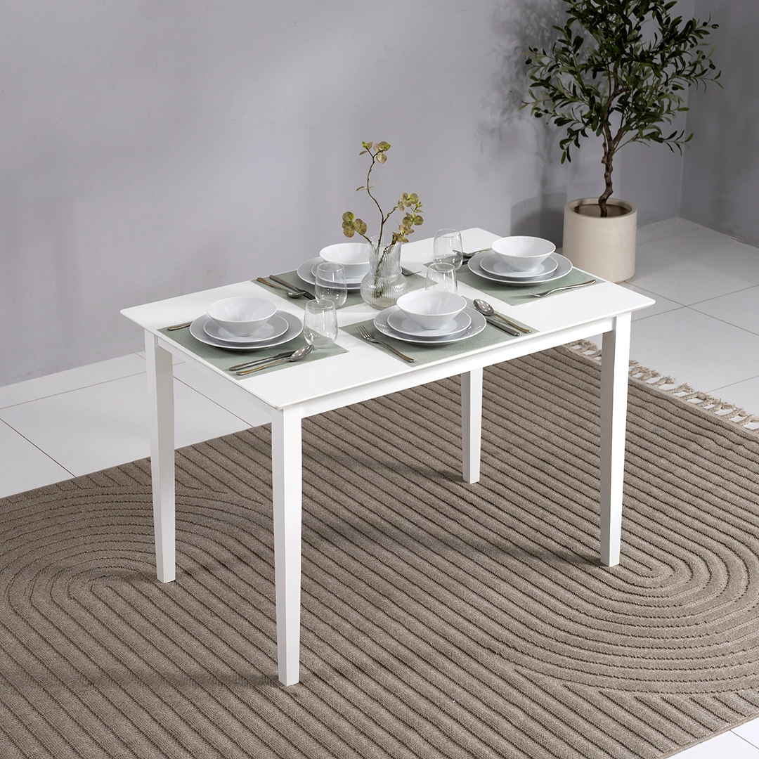 Broadway 4-Seater Dining Set-White - Image 7