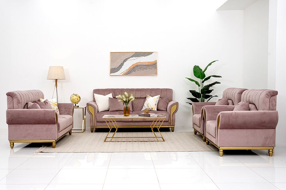 Kingsbury Sofa Set-Pink