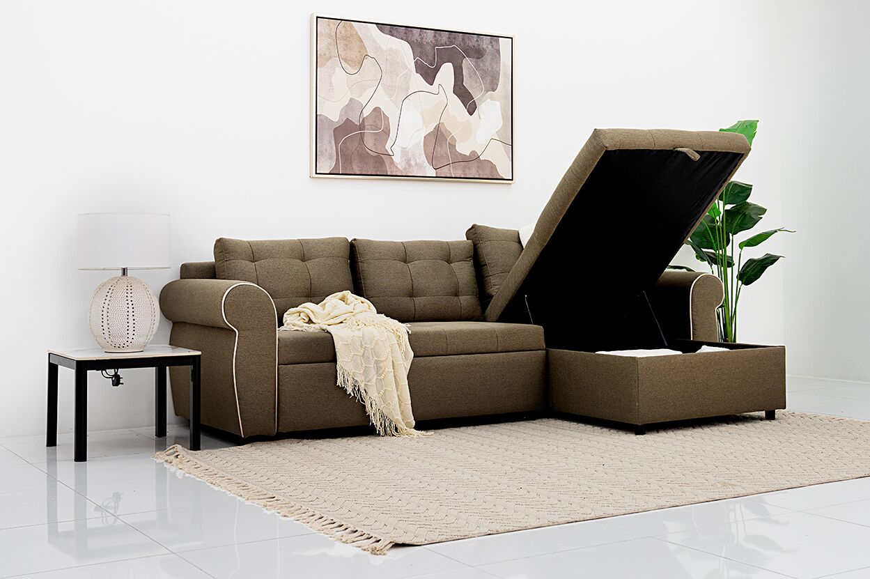 The Ronnan Sofa Bed With Storage-Brown - Image 8