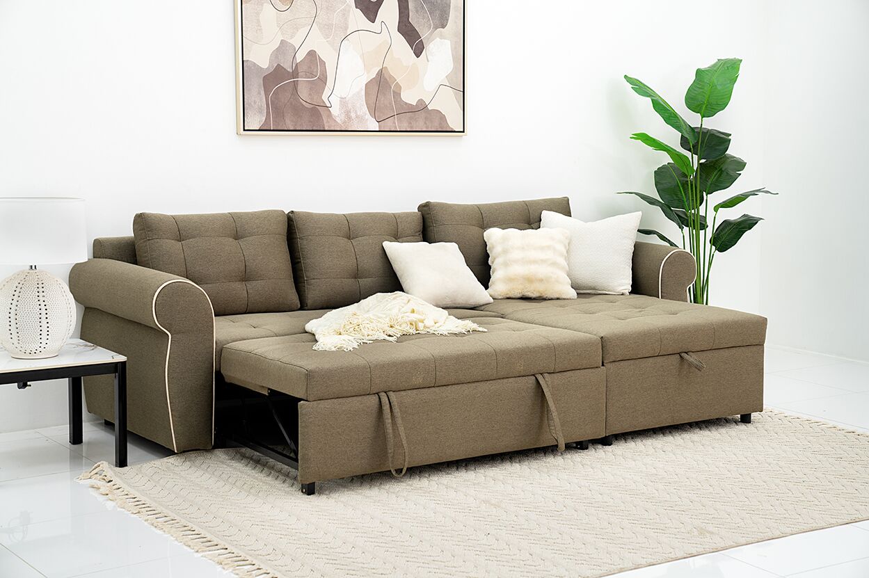 The Ronnan Sofa Bed With Storage-Brown - Image 6
