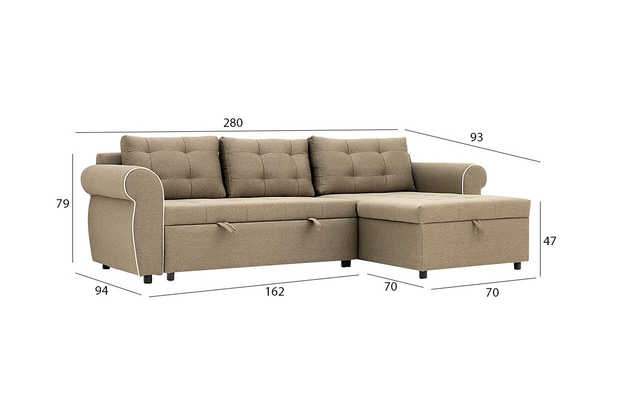 The Ronnan Sofa Bed With Storage-Brown - Image 2