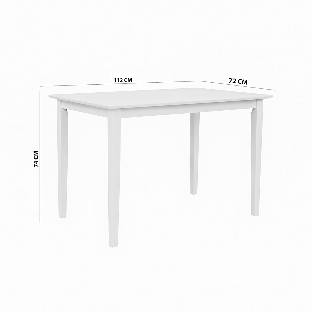 Broadway 4-Seater Dining Set-White - Image 3