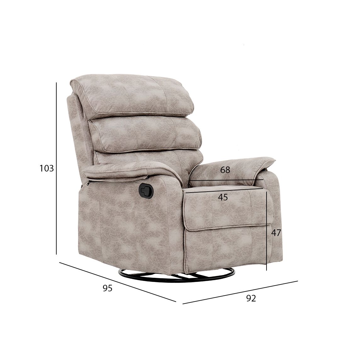 Morano Recliner Sofa-Grey - Image 2