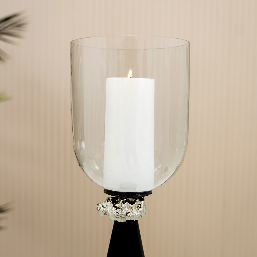 Eclat metal glass black candle holder- 38 cm - Image 5