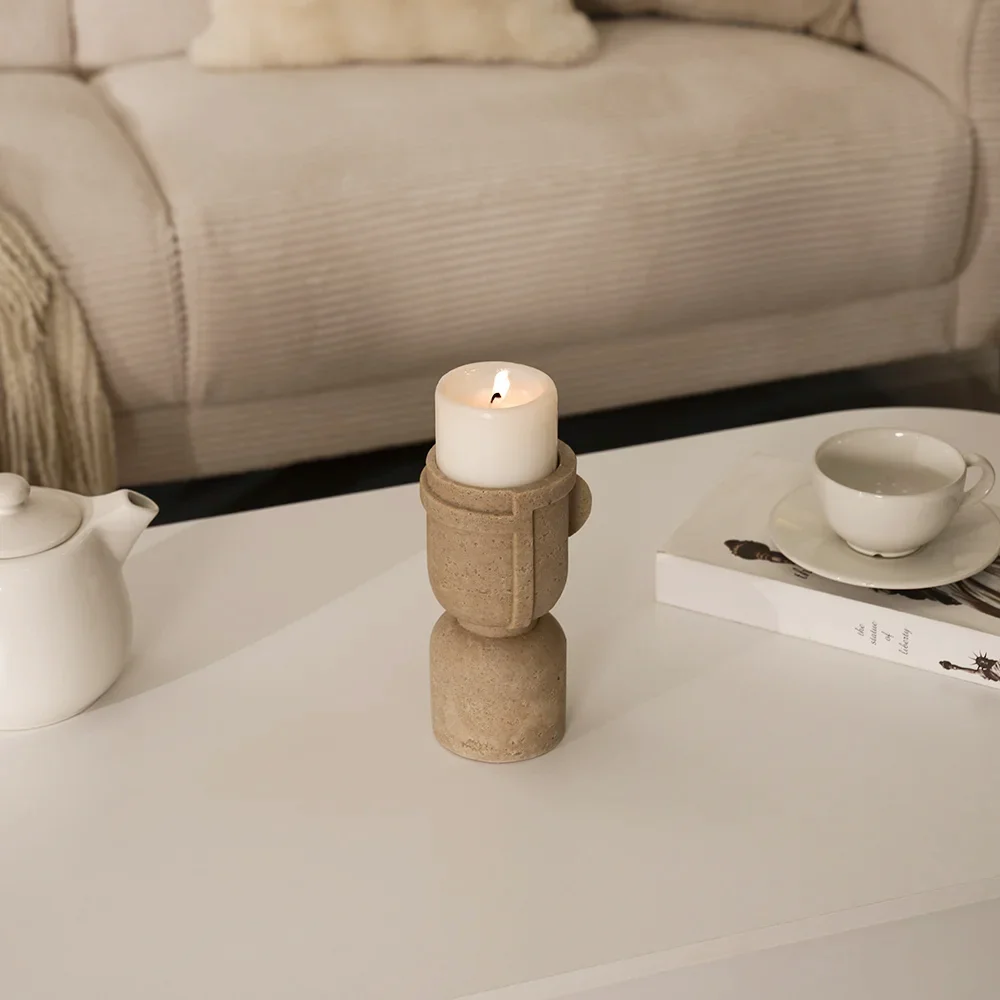 Rabaque travertine candle holder 12?10.5x20cm - Image 9