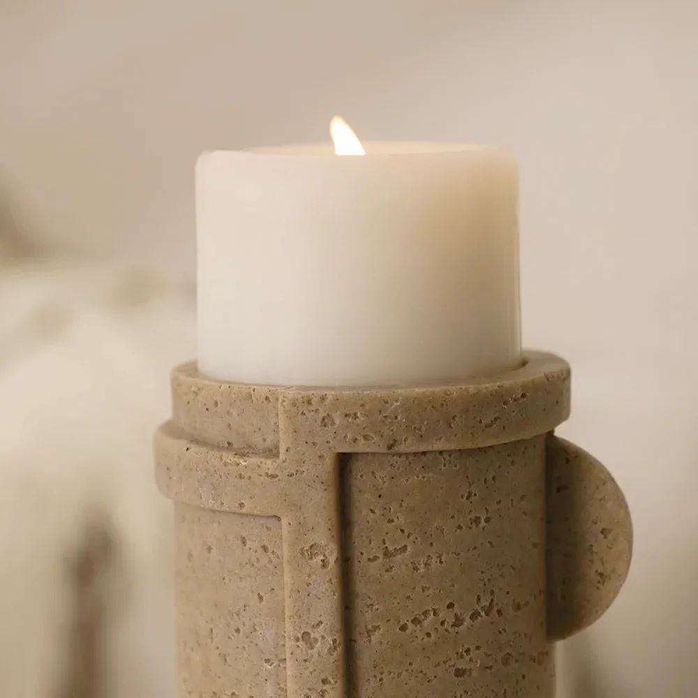 Rabaque travertine candle holder 12?10.5x20cm - Image 8