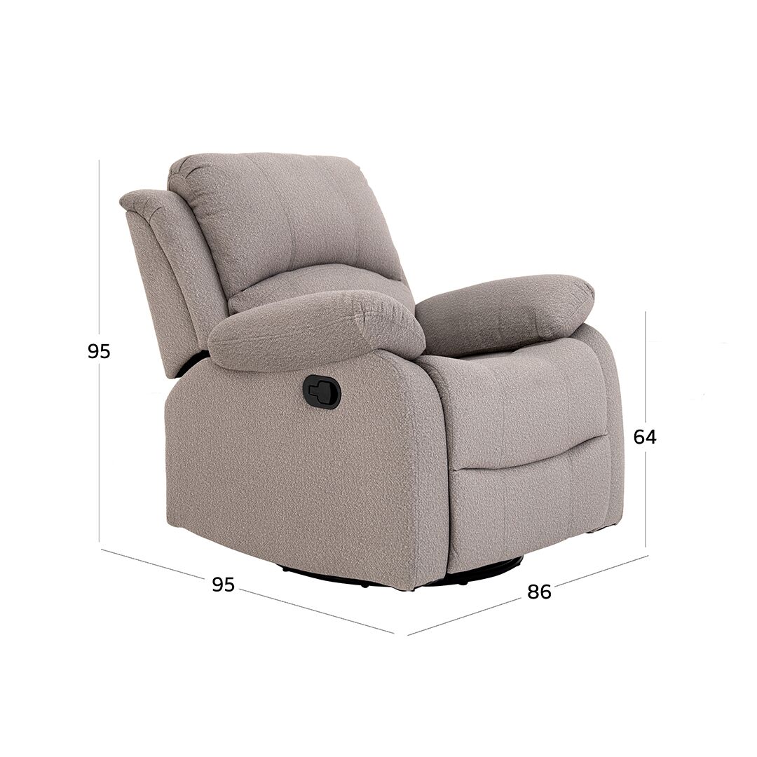 Bruno Recliner-Light Grey - Image 2