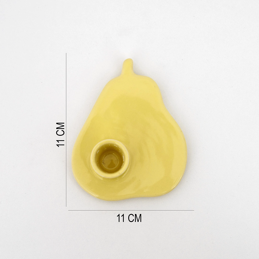 Quinn ceramic pear candle holder 11*11*3.3 cm - Image 2