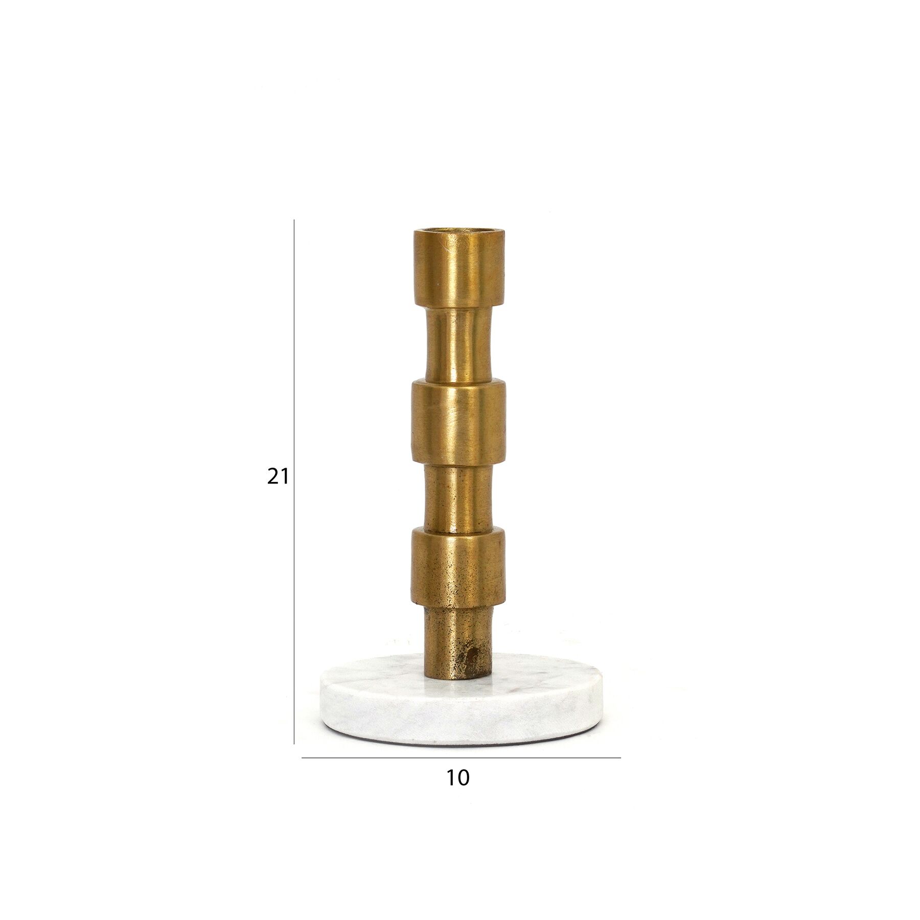 Adro Metal Candle Holder with Marble Base- 21 cm - Image 2